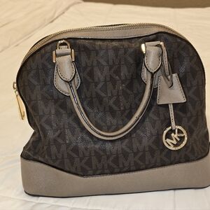 Michael Kors Brown and Tan Logo Satchel